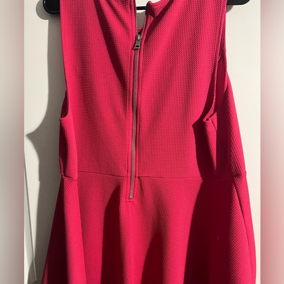 Fuchsia Pink Textured Ponte Hi-Lo Peplum Top - Picture 7 of 7